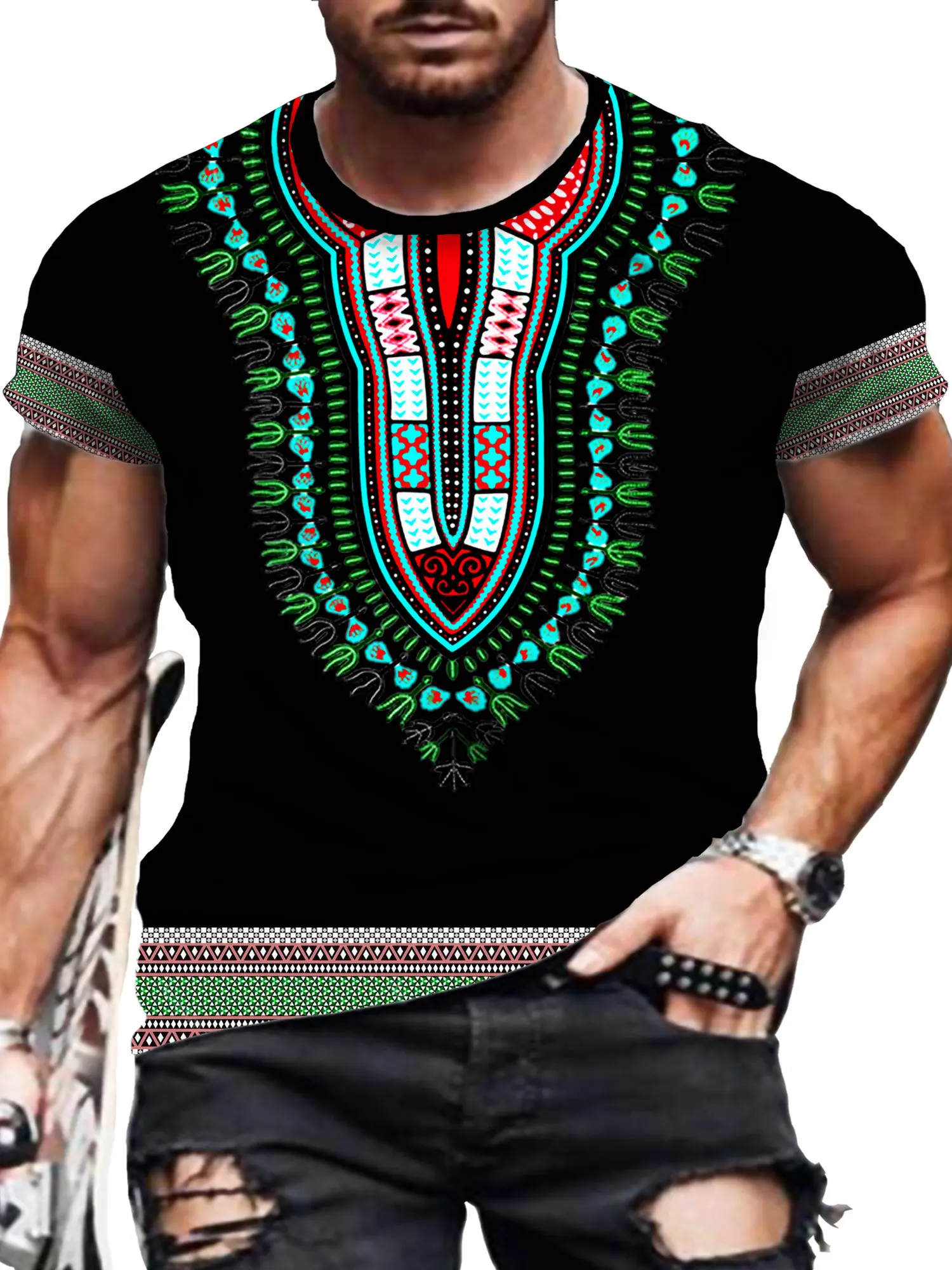 Men'S Ethnic & Formal Designer Wear Studio S - T-Shirts pour hommes décontractés Culture ethnique