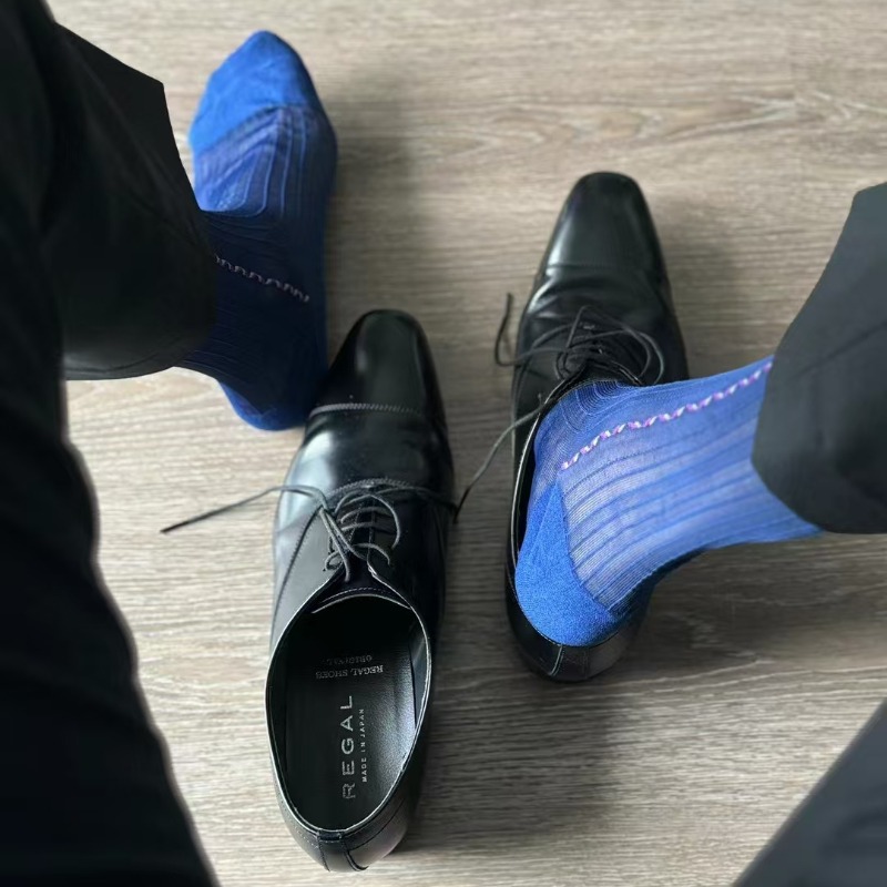 Men Formal Wear Blue - Chaussettes habillées pour homme, bleu et