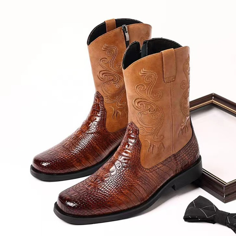 Men'S Ethnic & Formal Designer Wear Studio S - Bottes de Cowboy occidentales décontractées en