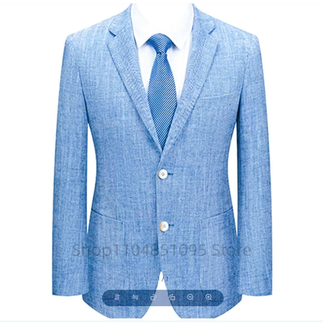Blazer de costume en lin ajust - Men Formal Wear Blue avis et prix