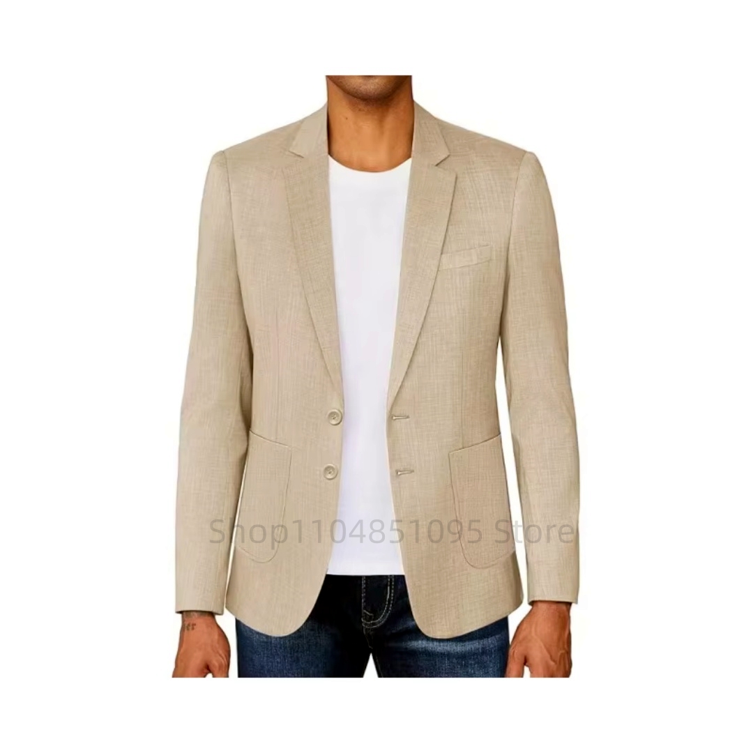 Blazer en lin beige/bleu pour  - Men Formal Wear Blue avis et prix