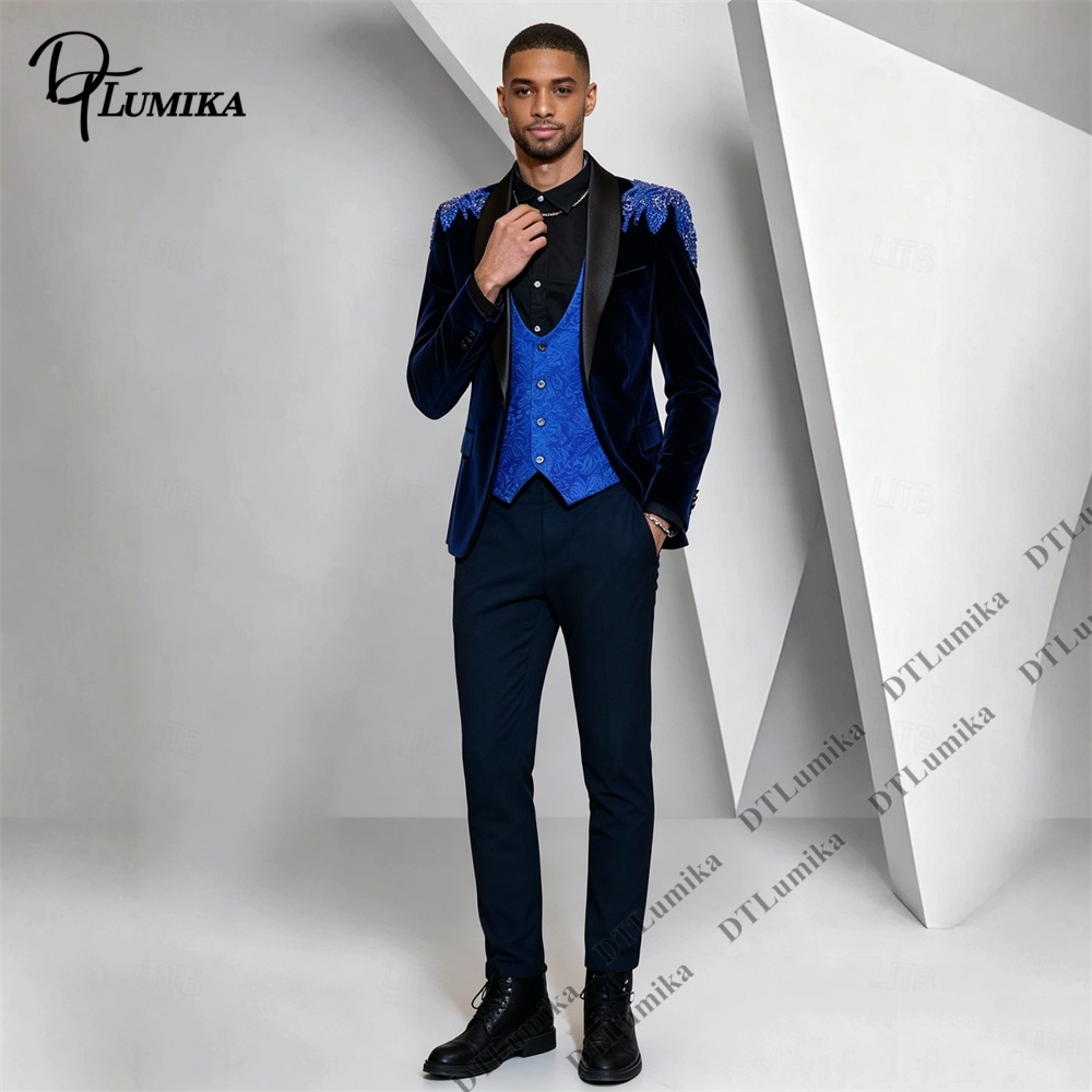 Costume 3 pièces en velours po - Men'S Formal Wear In Wedding avis et prix
