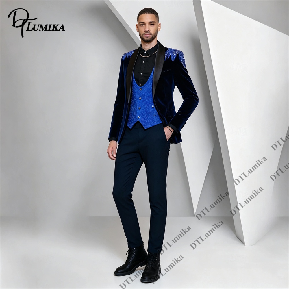 Costume 3 pièces en velours po - Men'S Formal Wear In Wedding avis et prix